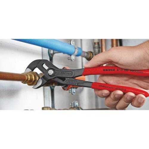 Knipex Cobra High-Tech Water Pump Pliers Plastic Coated Grey Atramentized 250mm 87 01 250